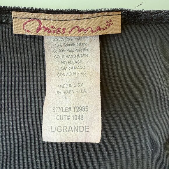 Vintage Miss Me Black Velvet Dragon Robe Size L Embroidered Waist - Picture 10 of 10